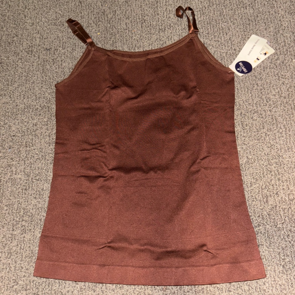 Brown 2XL Ribbed Tank Top